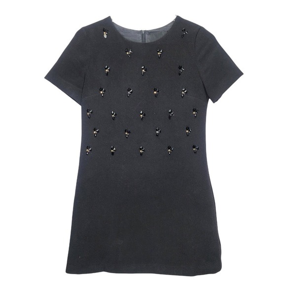 Kaii Dresses & Skirts - Kaii‎ Black Dress Short Sleeve Embellished A-Line Small